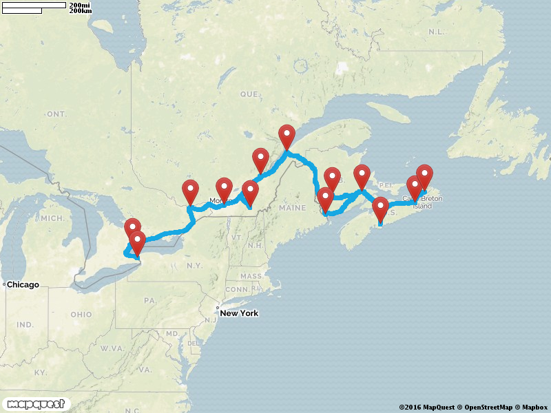 Karte Mietwagenreise - Best of Nova Scotia kompakt